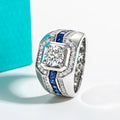 Men's 1ct D Color Moissanite Ring 925 Sterling Silver Gold Plated