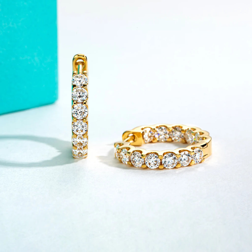 Créoles Éclat Absolu – Moissanite Pavée sur Argent Sterling 925