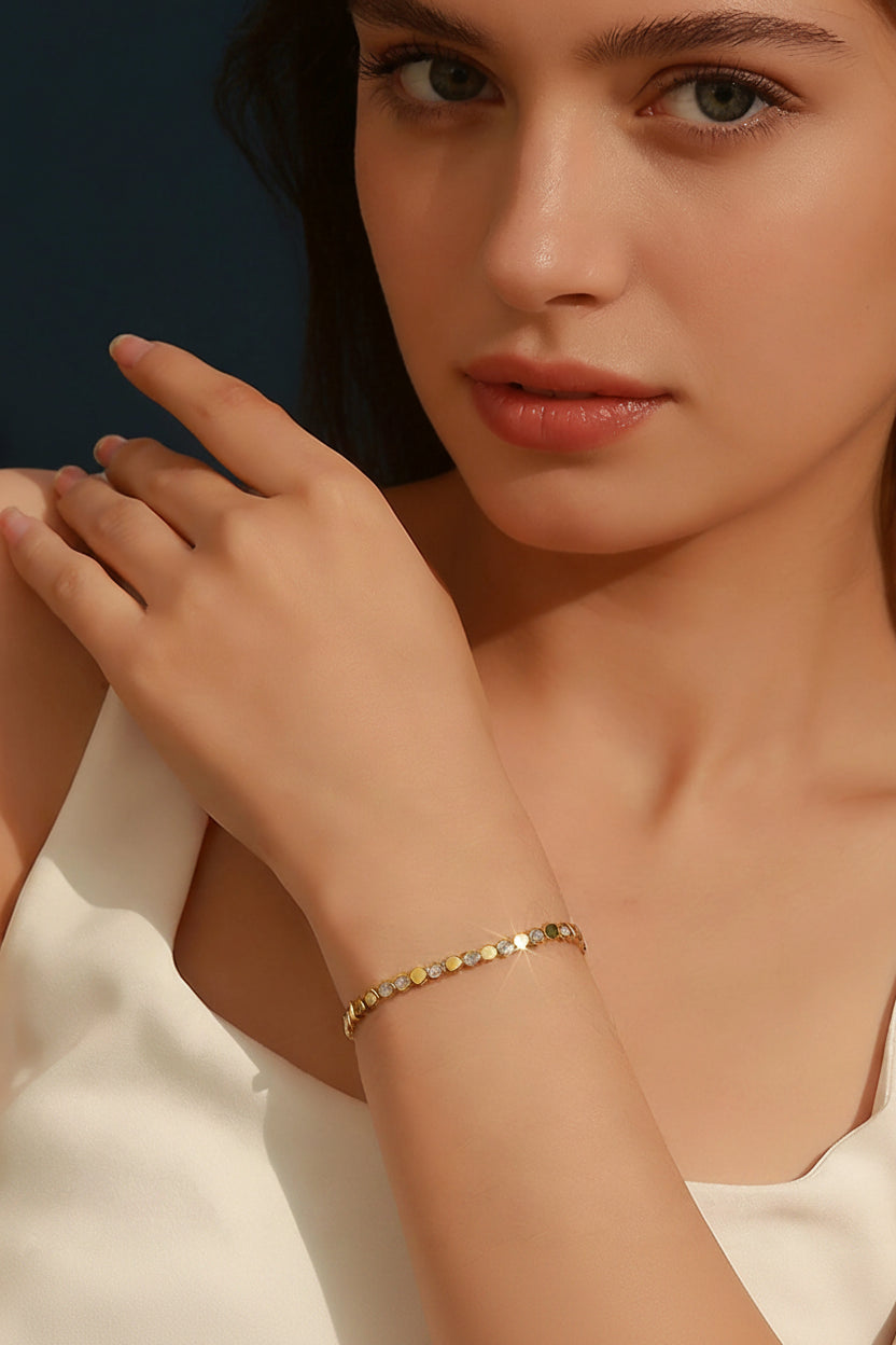 Moissanite Hexagon Bracelet- Sterling Silver S925