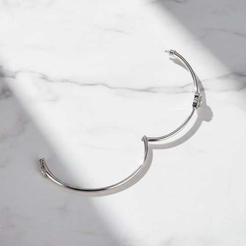 0.5CT Hollowed Heart Moissanite Bracelet 925 Sterling Silver Plated white gold