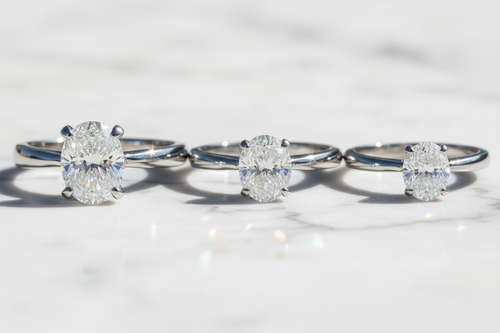 1-2-3 Carats Moissanite Oval Engagement Ring 925 Sterling  Silver