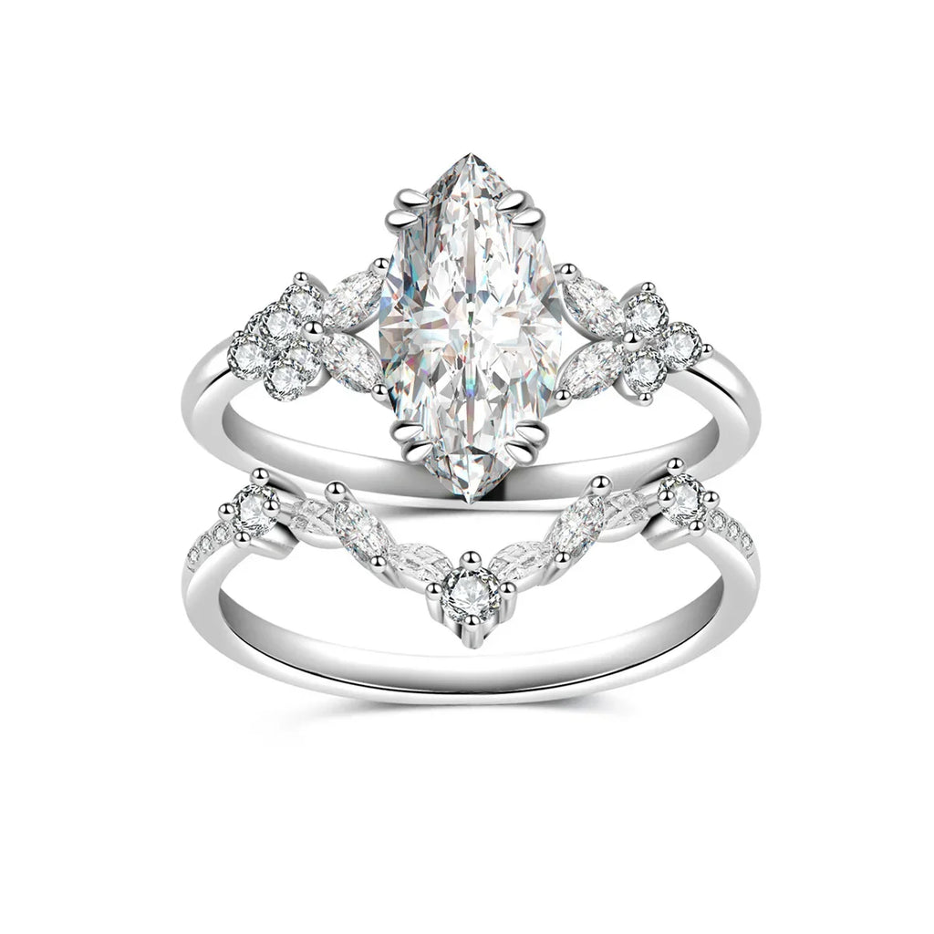 Luxury Marquise Moissanite  Ring S925 Sterling Silver