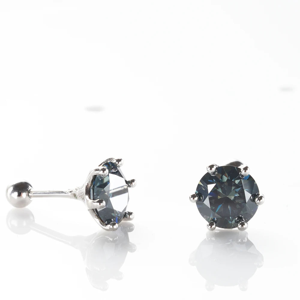 Moissanite Screw Stud Earrings S925 Sterling Silver
