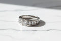 Men Moissanite Ring S925 Sterling Silver Plated White Gold. Round Cut Moissanite Rings for Men/Women. Luxury Full Moissanite Ring