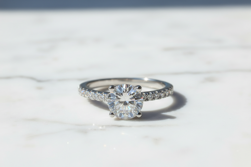 1-2-3 Carats Moissanite Engagement Ring 925 Sterling  Silver