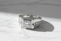 Moissanite Ring for 925 Sterling Silver. Classic Round Cut.
