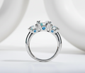 5 carats Moissanite Luxury Three Stone Engagement Ring 925 Silver Rings 18K Gold Plated
