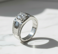Moissanite Ring 925 Sterling Silver. Classic Round Cut.