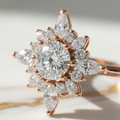 2 Carat Flower Design Moissanite Engagement Ring S925 Sterling Silver