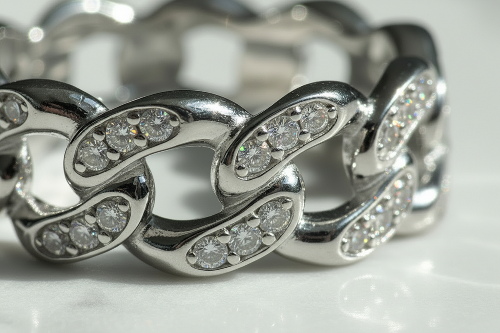 Full Moissanite Ring S925 Sterling Silver Plated White Gold For Men And Women