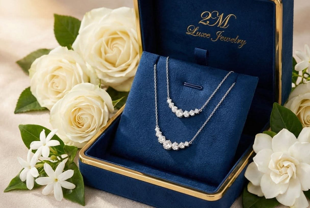 Moissanite Diamond Necklace for Women S925 Sterling Silver  Plated White/Yellow Gold 18cts