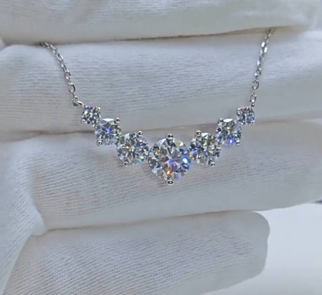 Moissanite Diamond Necklace for Women S925 Sterling Silver  Plated White/Yellow Gold 18cts