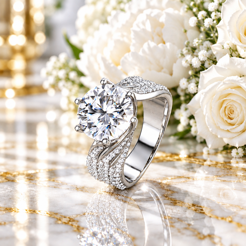 5 Carats Moissanite Silver Ring