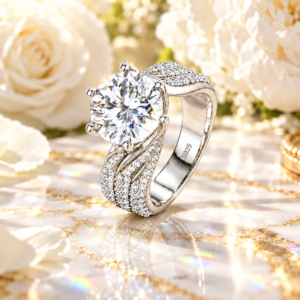 5 Carats Moissanite Silver Ring