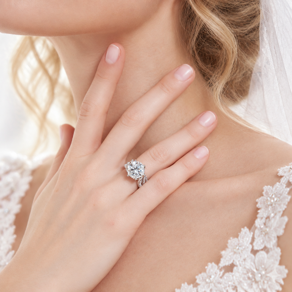 5 Carats Moissanite Silver Ring