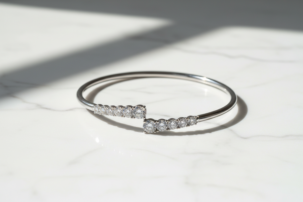 3.6CT Moissanite Bracelet 925 Sterling Silver Unique Opening Design Adjustable Cuff Bangle Women Fine Jewelry