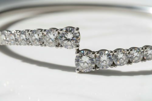 3.6CT Moissanite Bracelet 925 Sterling Silver Unique Opening Design Adjustable Cuff Bangle Women Fine Jewelry