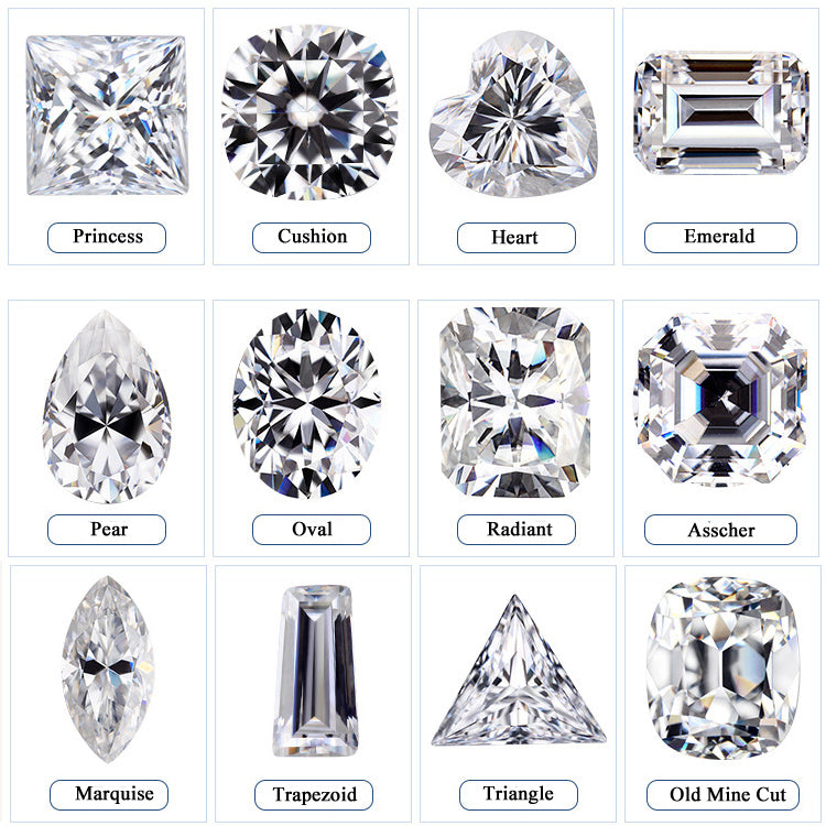 1-2-3ct Classic Moissanite Necklace For Women S925 Silver Plated 18Crts Gold D Color VVS1