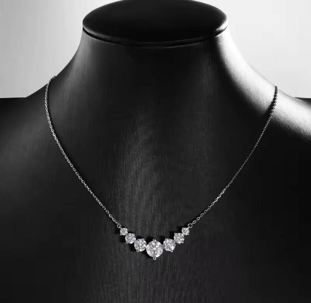 Moissanite Diamond Necklace for Women S925 Sterling Silver  Plated White/Yellow Gold 18cts