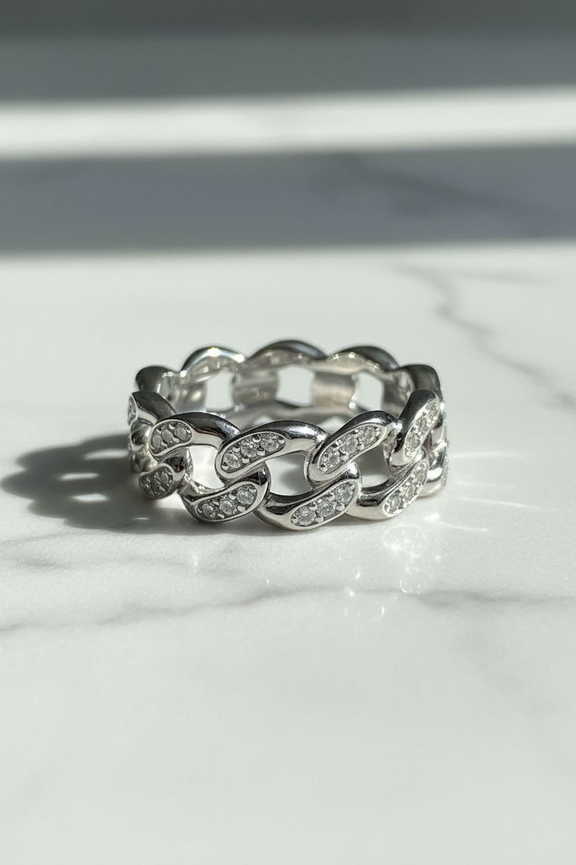 Full Moissanite Ring S925 Sterling Silver Plated White Gold For Men And Women