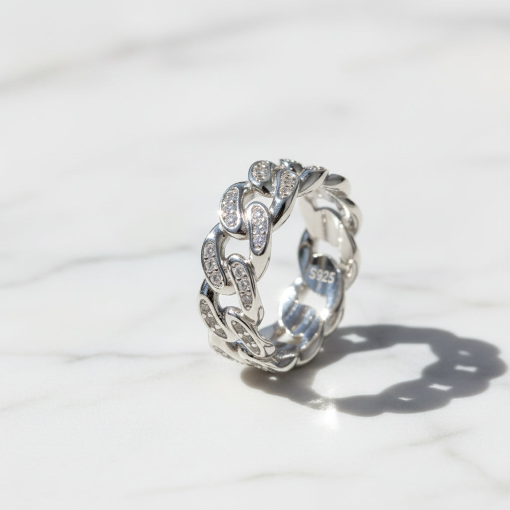 Full Moissanite Ring S925 Sterling Silver Plated White Gold For Men And Women