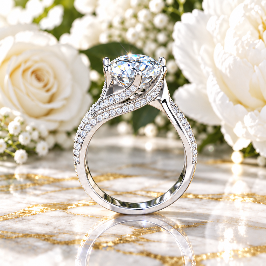 5 Carats Moissanite Silver Ring